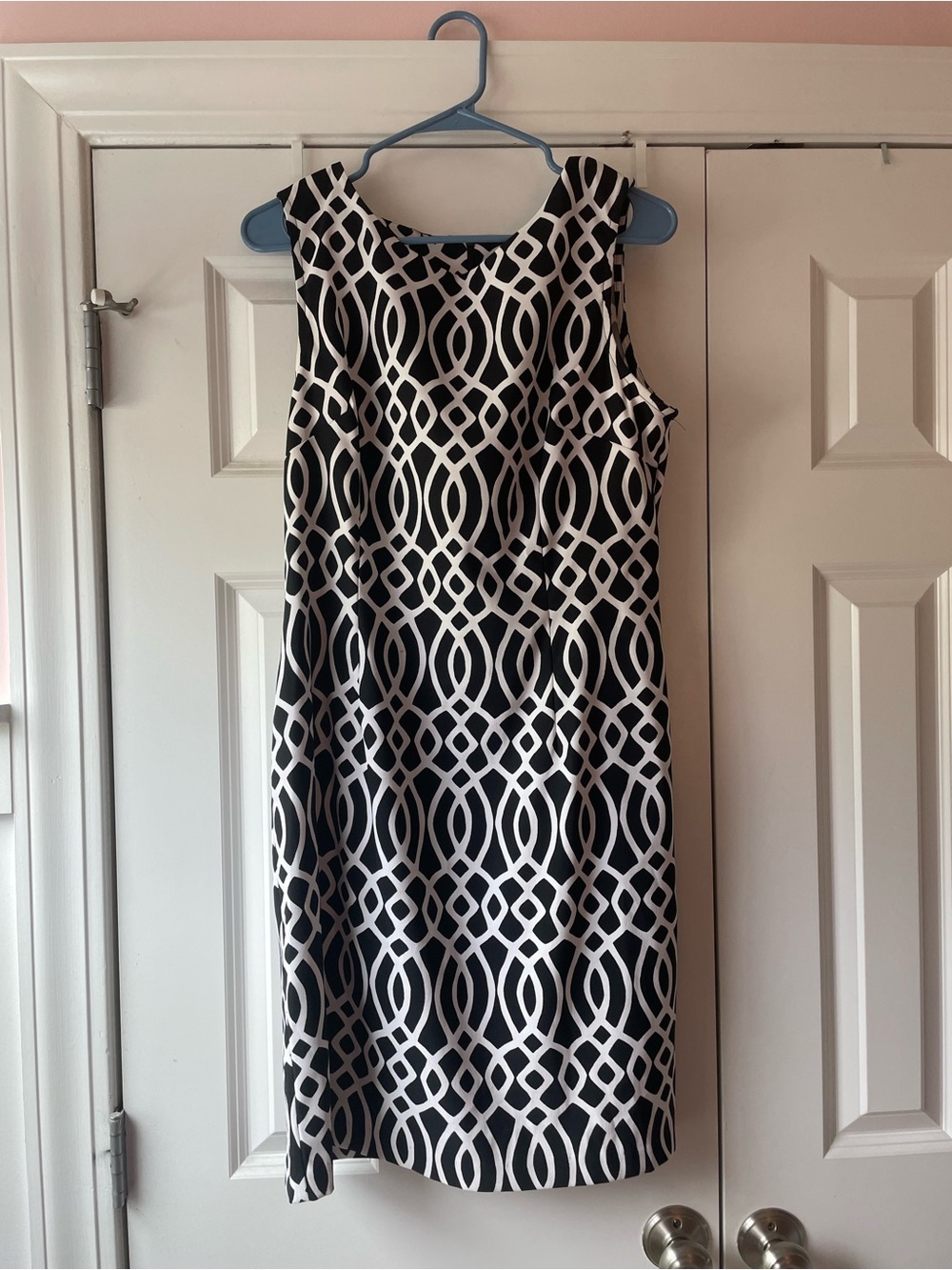 connected apparel Black & White Geometric Midi Dress